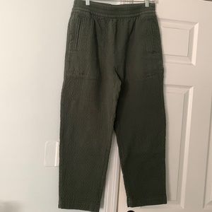 Madewell green jacquard quilted cropped pants